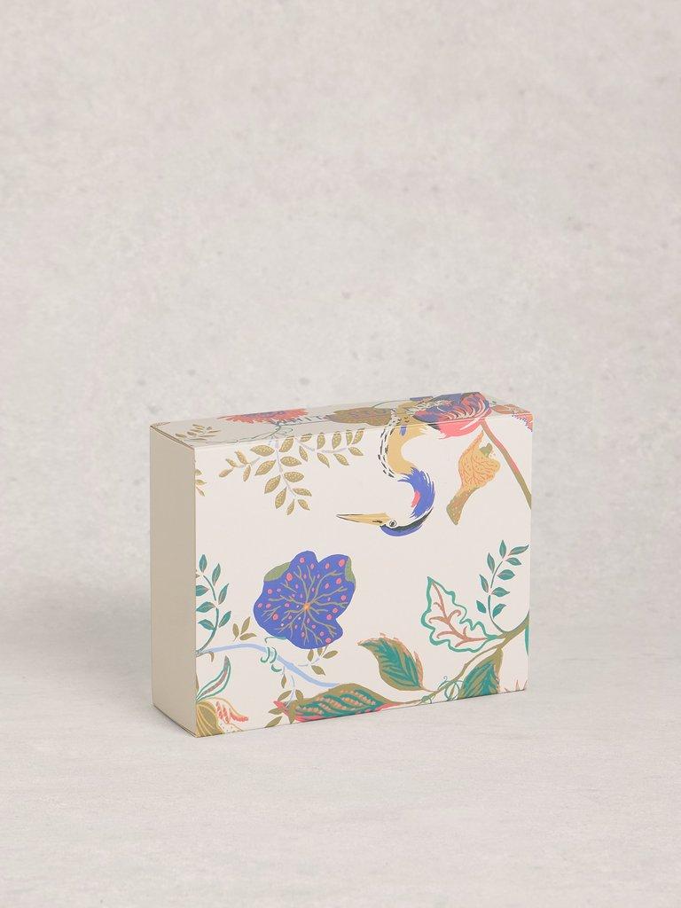 Floral Print Stripe Sock 4PK in NAT MLT - FLAT BACK