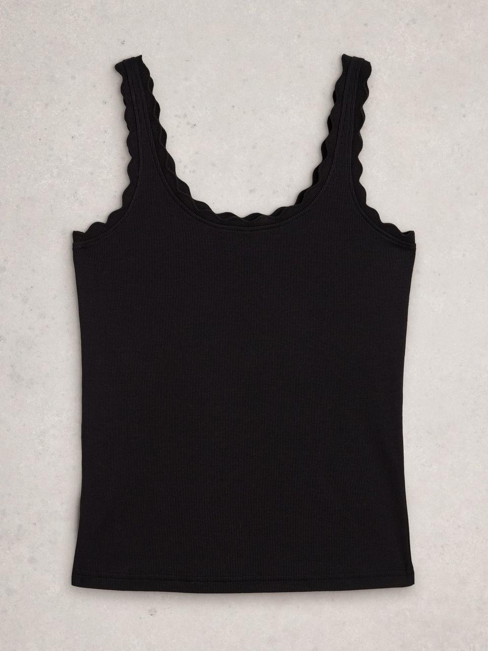 PIPER VEST in PURE BLK - FLAT FRONT