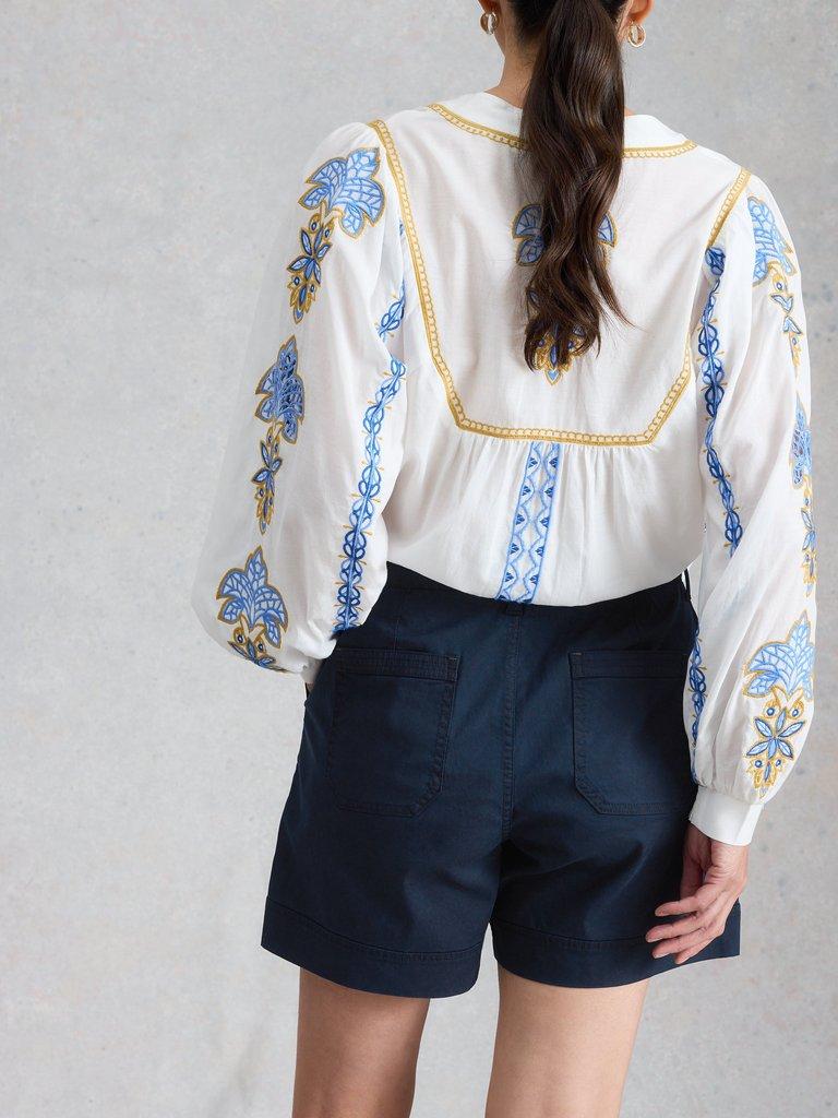 Gabby Combat Short in DARK NAVY - MODEL BACK