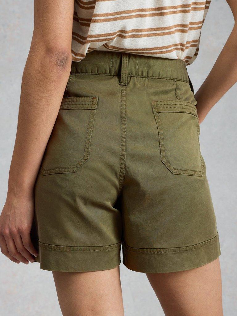 Gabby Combat Short in KHAKI GRN - MODEL BACK