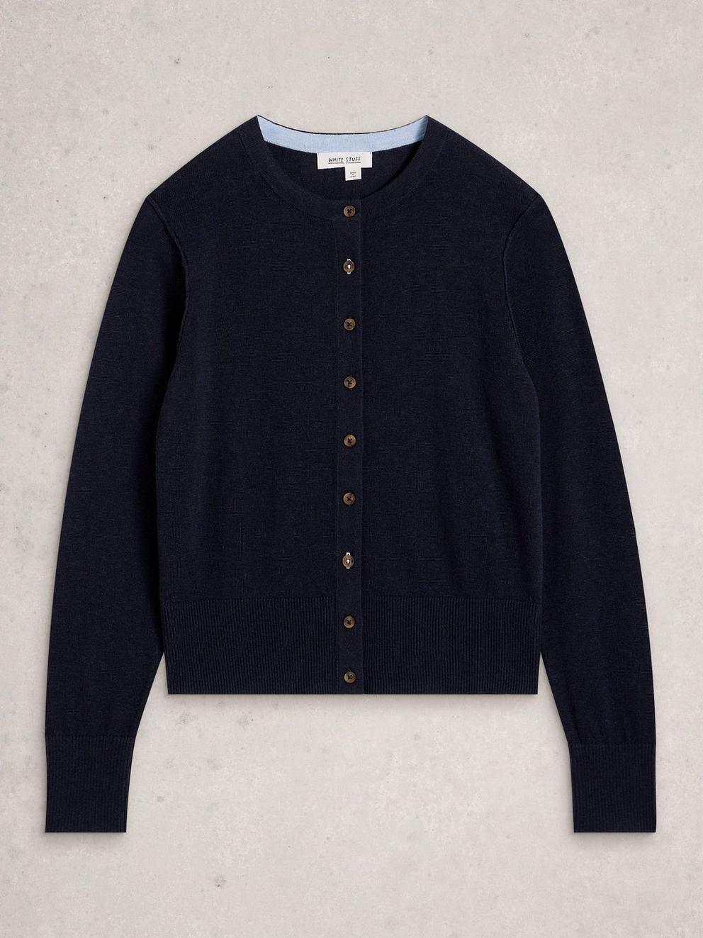 LOIS CARDIGAN in DARK NAVY - FLAT FRONT