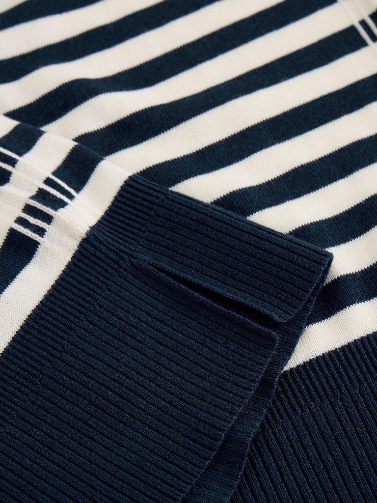 OSCAR KNIT TUNIC in NAVY MULTI - FLAT DETAIL