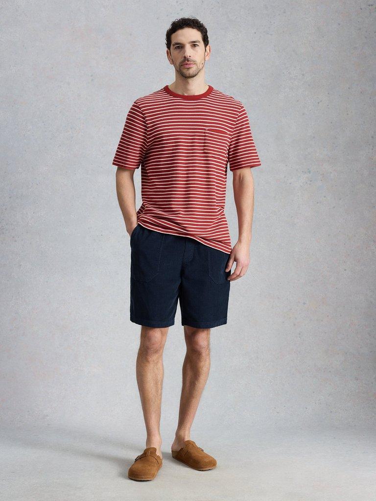 Lewes Cord Short in DARK NAVY - MODEL FRONT