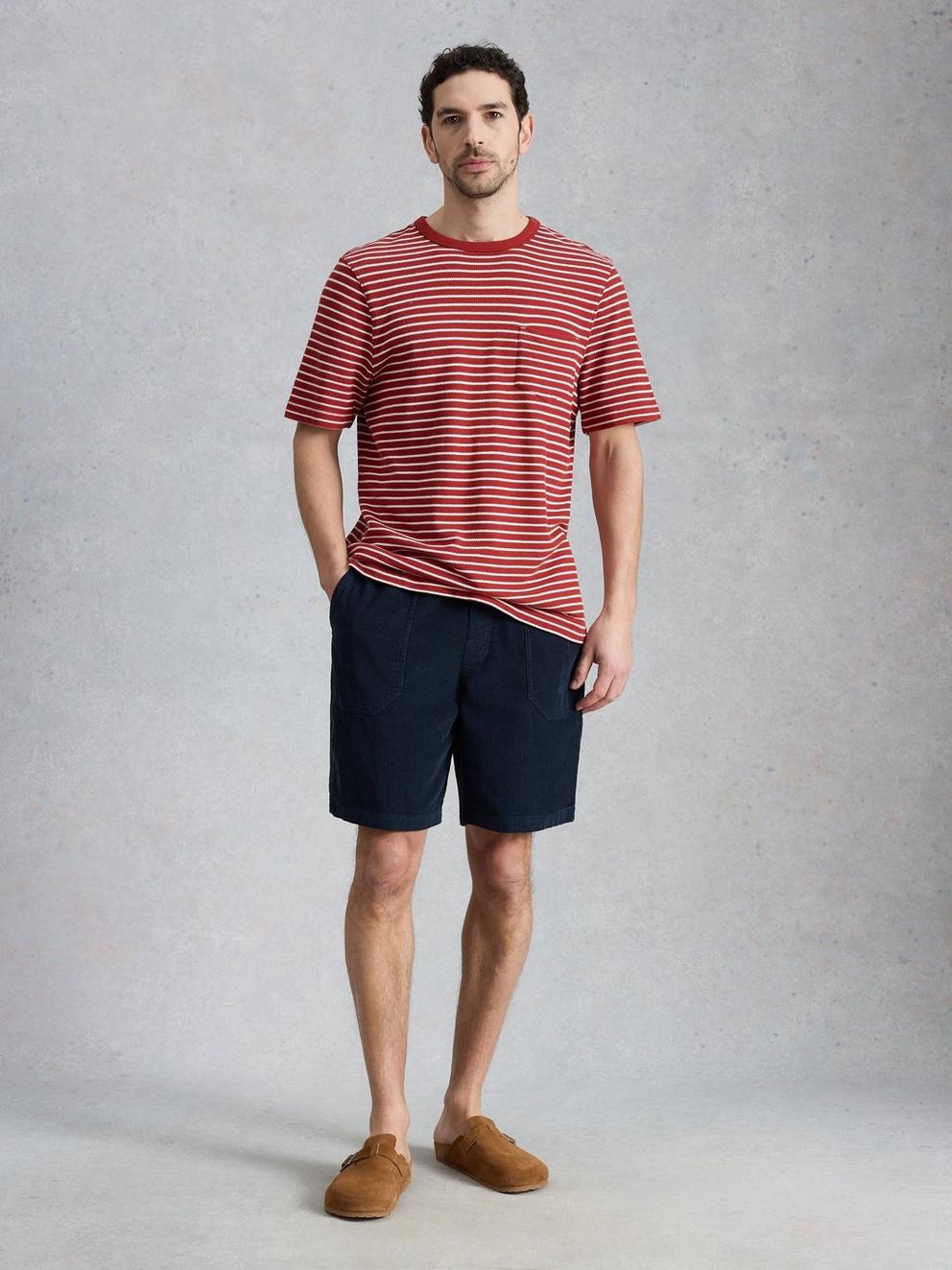 Lewes Cord Short in DARK NAVY - MODEL FRONT