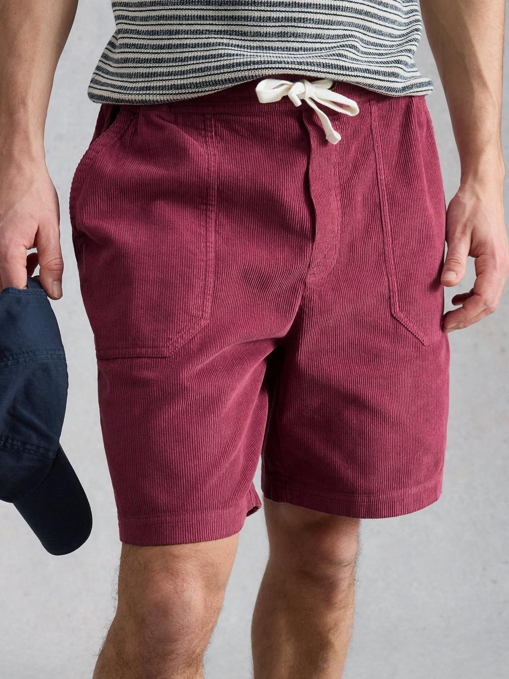 Lewes Cord Short in MID RED - LIFESTYLE
