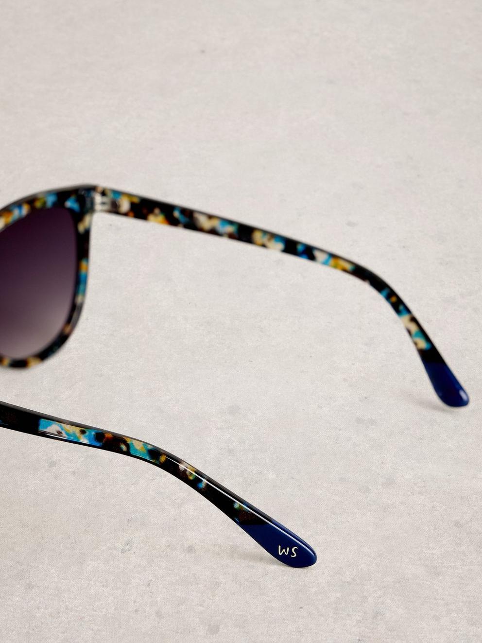 Cat Eye Style Sunglasses in BLUE MLT - FLAT DETAIL