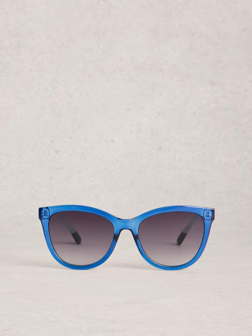 Cat Eye Style Sunglasses in BRT BLUE - FLAT BACK