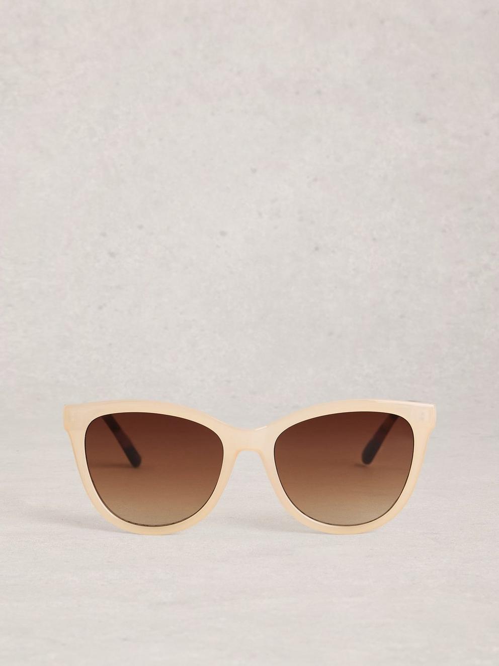 Cat Eye Style Sunglasses in IVORY MLT - FLAT BACK