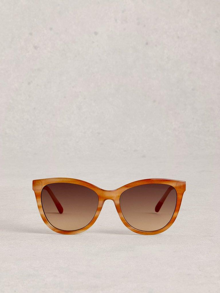 Cat Eye Style Sunglasses in LGT BROWN - FLAT BACK