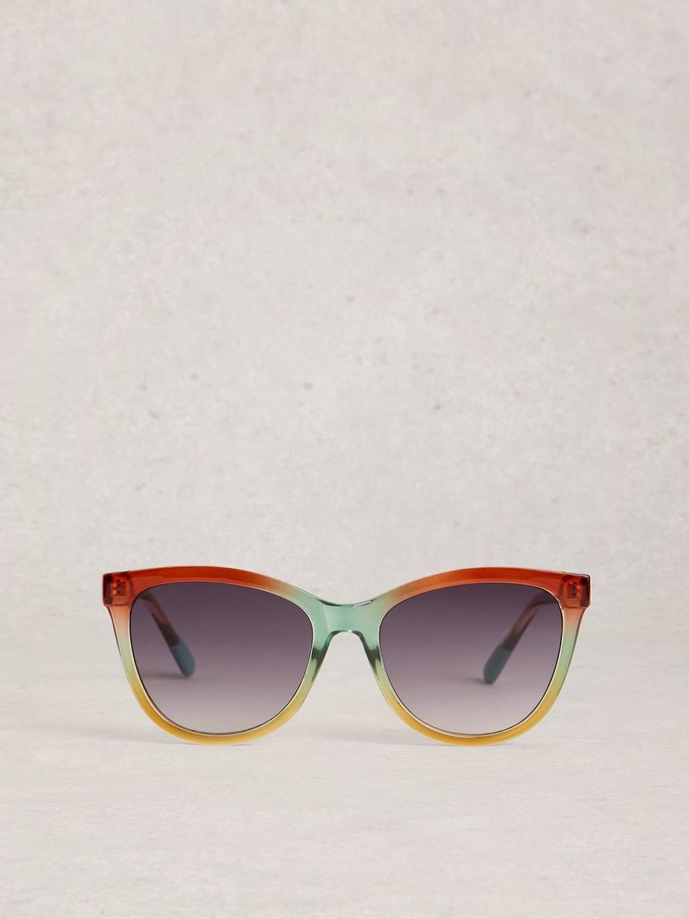 Cat Eye Style Sunglasses in ORANGE MLT - FLAT BACK