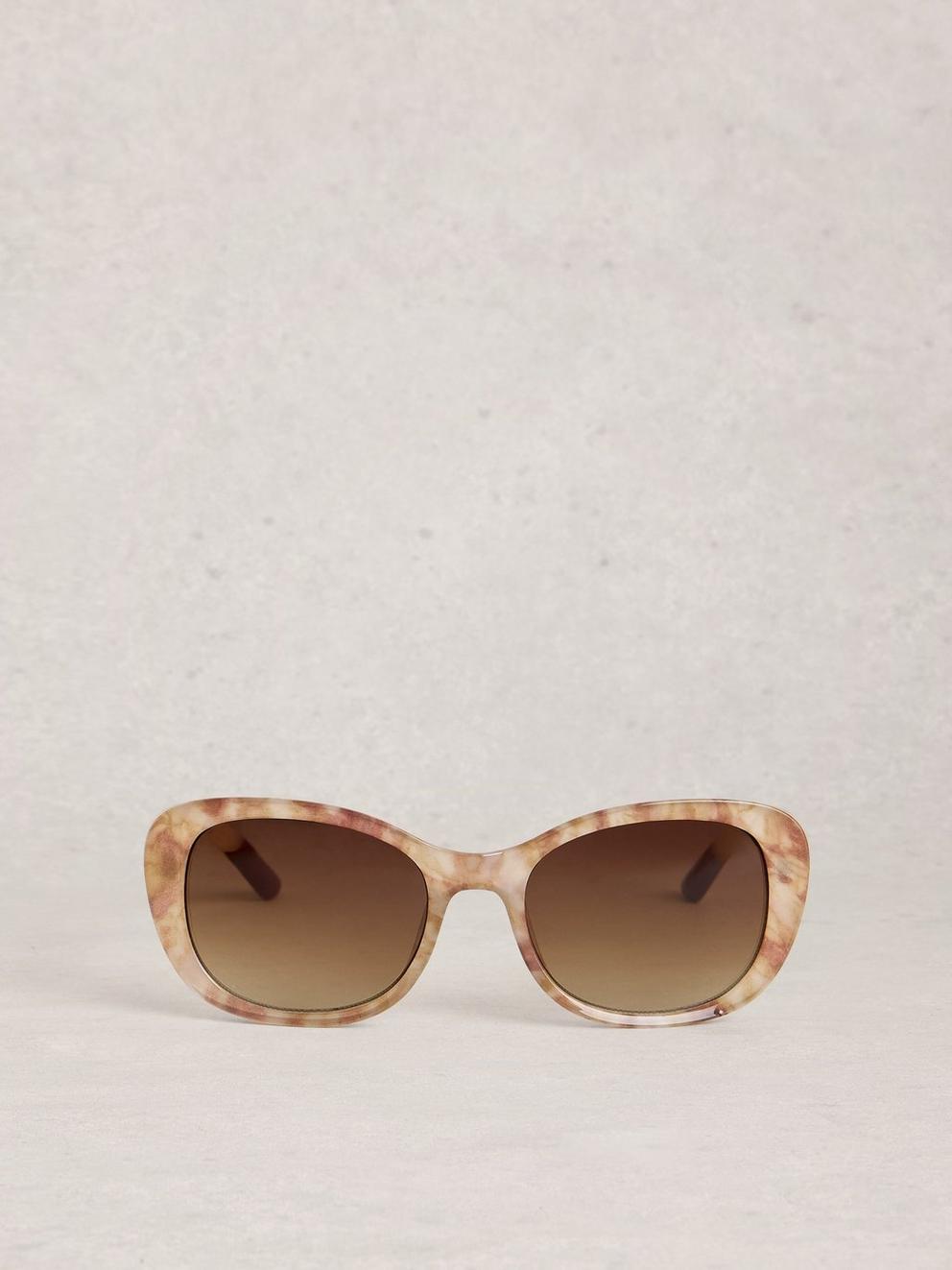Slim Square Sunglasses in NAT MLT - FLAT BACK