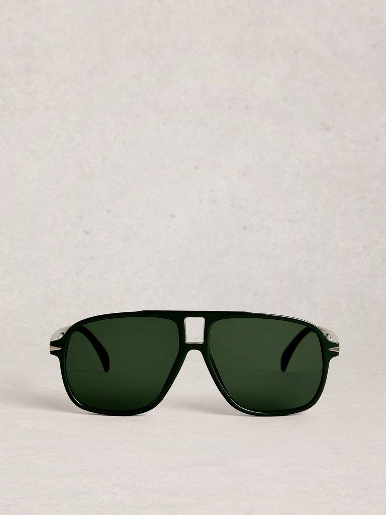 Aviator Slim Sunglasses in DK GREEN - FLAT BACK