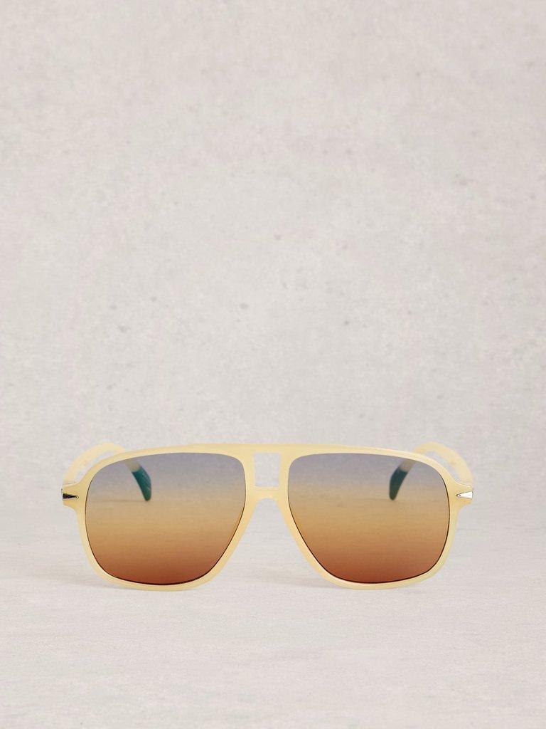 Aviator Slim Sunglasses in LGT YELLOW - FLAT BACK