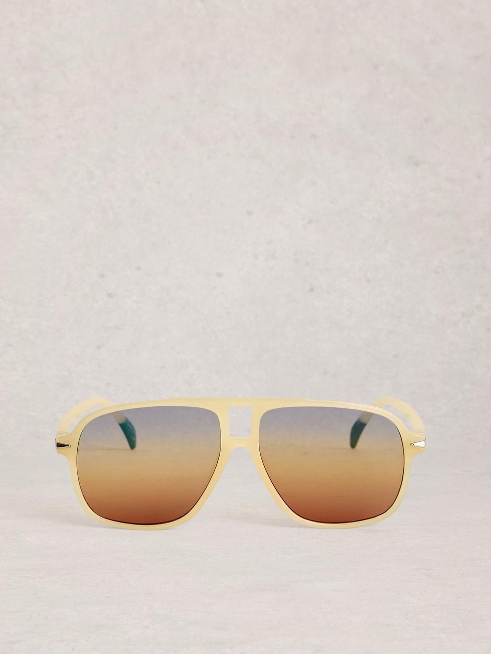 Aviator Slim Sunglasses in LGT YELLOW - FLAT BACK