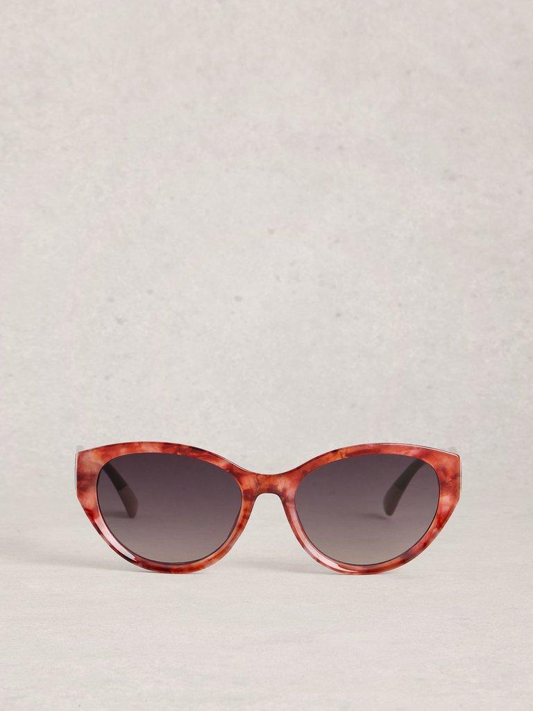 Slim Cat Eye Sunglasses in RED MLT - FLAT BACK