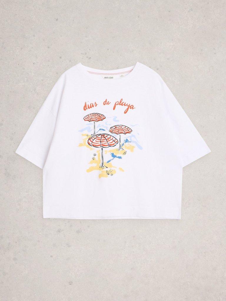 KATYA GRAPHIC TEE in WHITE PR - FLAT FRONT