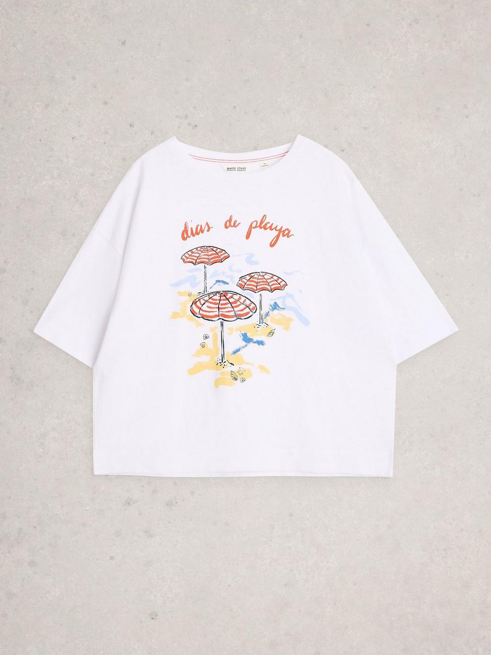 KATYA GRAPHIC TEE in WHITE PR - FLAT FRONT