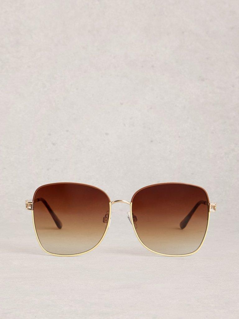 Oversized Butterfly Sunglasses in NAT MLT - FLAT BACK