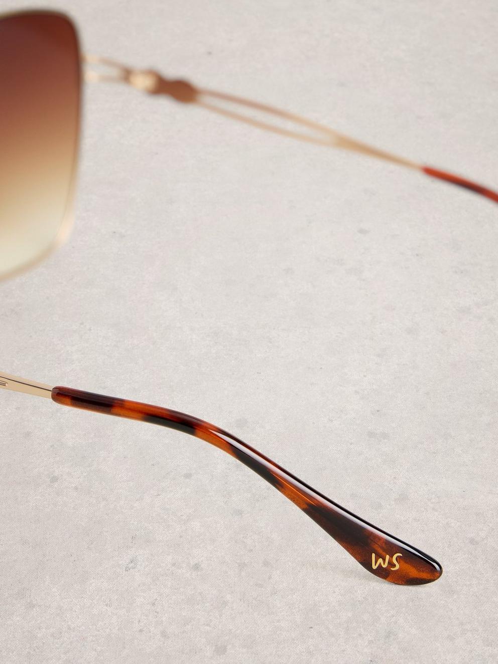 Oversized Butterfly Sunglasses in NAT MLT - FLAT DETAIL