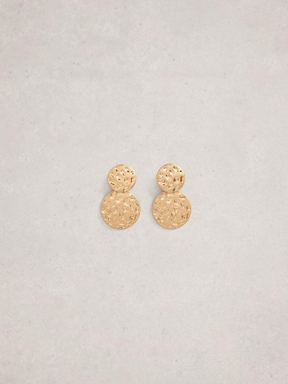 Eloise Disc Earring in GLD TN MET - FLAT FRONT