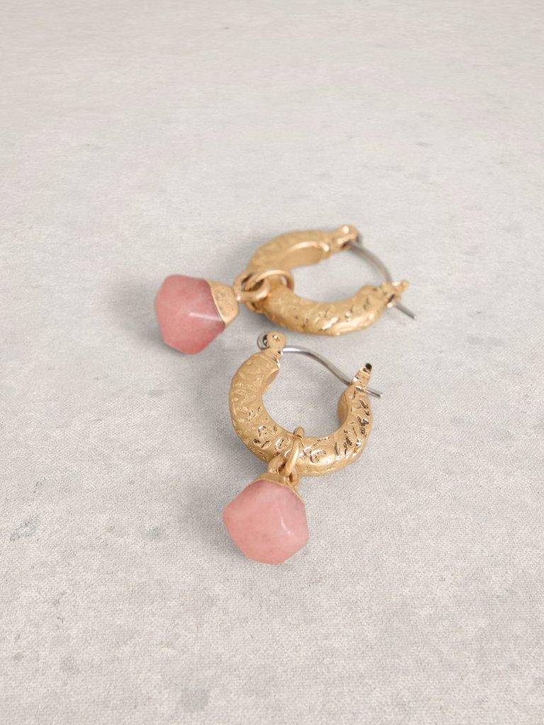 Penny SemiPrecious Earring  in MID PINK - FLAT DETAIL