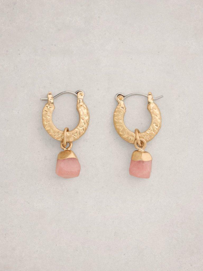 Penny SemiPrecious Earring  in MID PINK - FLAT FRONT