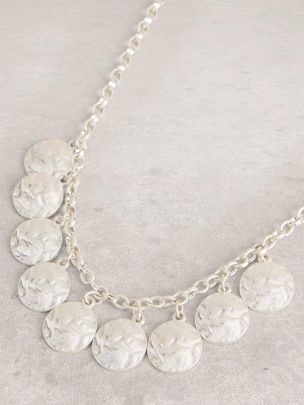 Eloise Disc Necklace in SLV TN MET - FLAT DETAIL