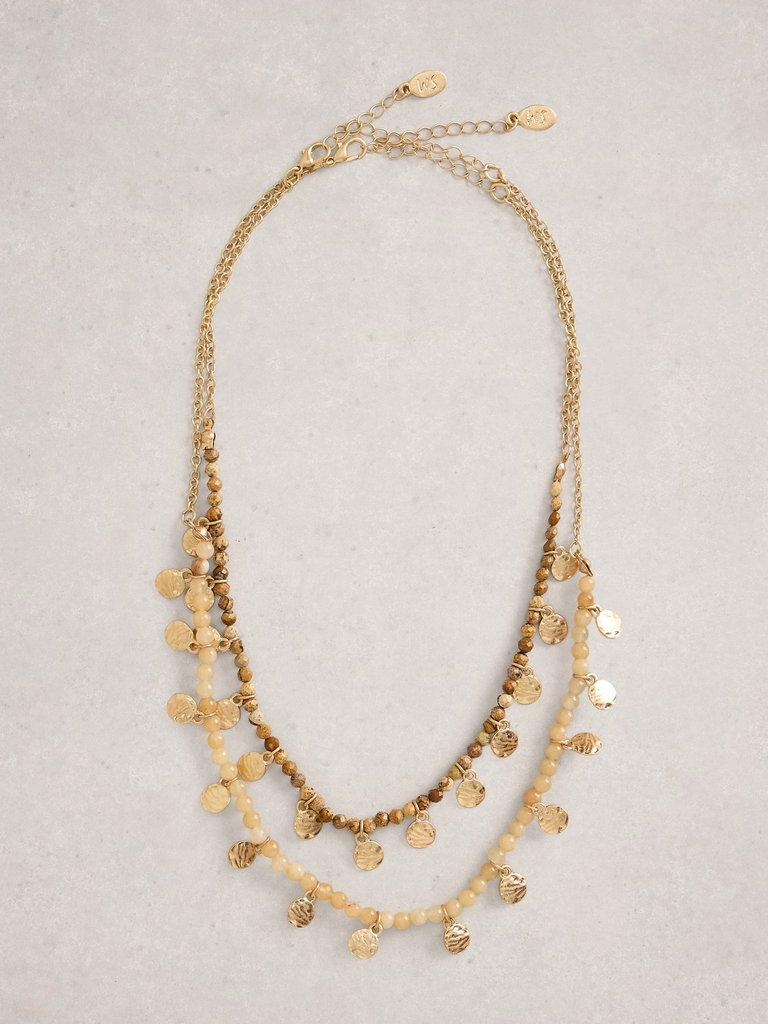 Ella Multi-layer Disc Necklace in NAT MLT - FLAT FRONT