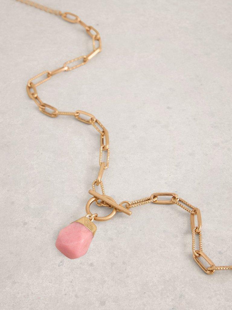 Penny SemiPrecious Necklace  in MID PINK - FLAT DETAIL