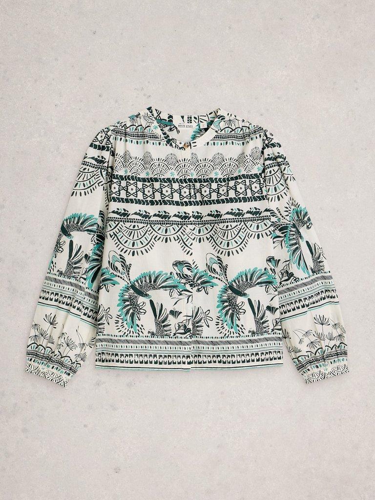 Lana Organic Cotton Print Top in IVORY MLT - FLAT FRONT