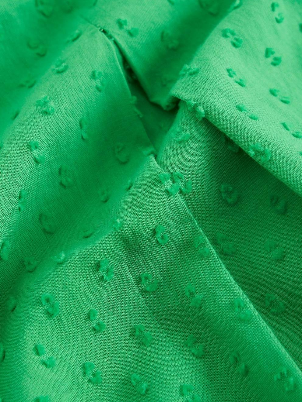 Paradise Organic Cotton Vest in BRT GREEN - FLAT DETAIL