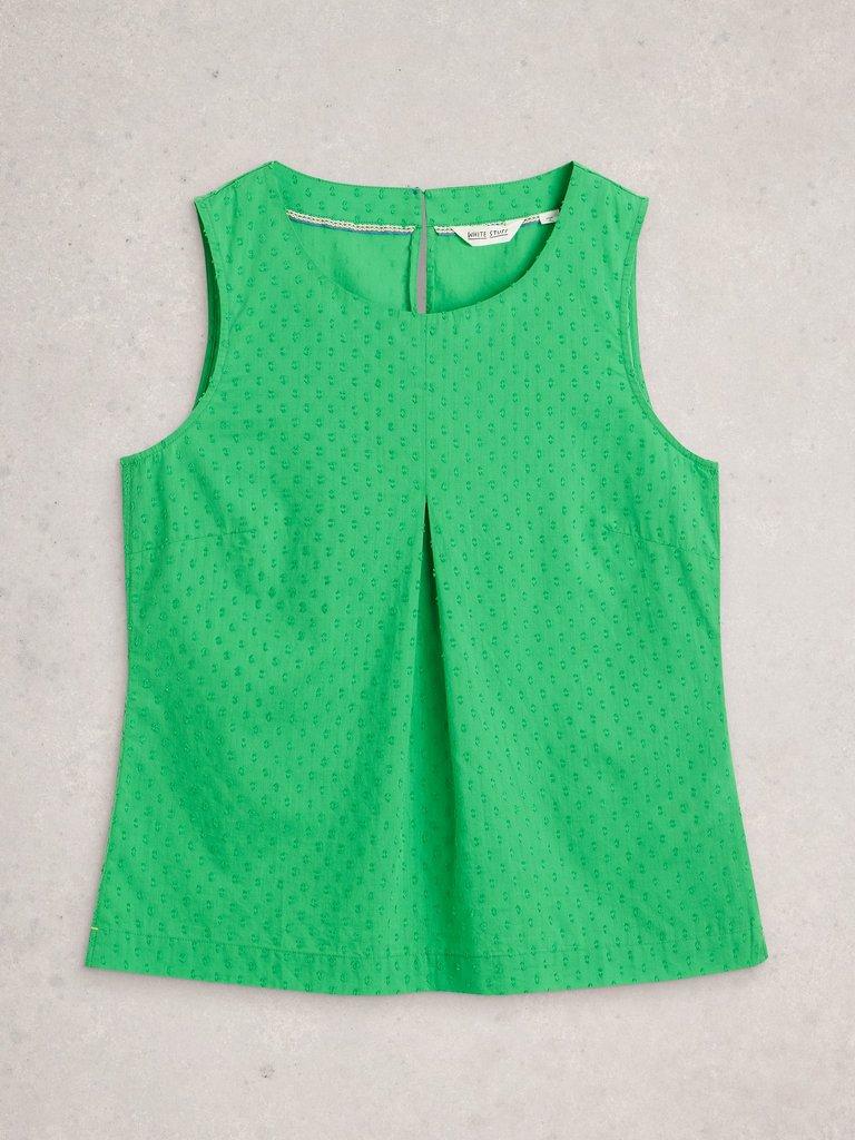 Paradise Organic Cotton Vest in BRT GREEN - FLAT FRONT