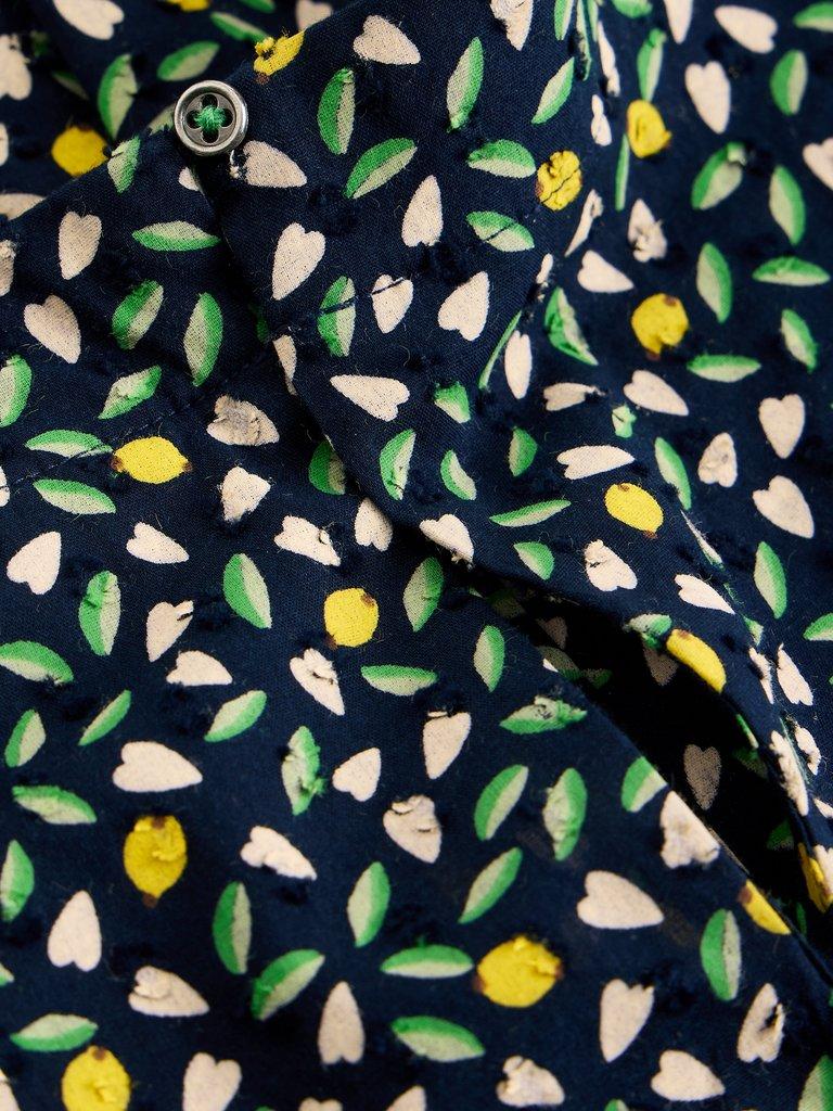 Paradise Organic Cotton Vest in NAVY MULTI - FLAT DETAIL