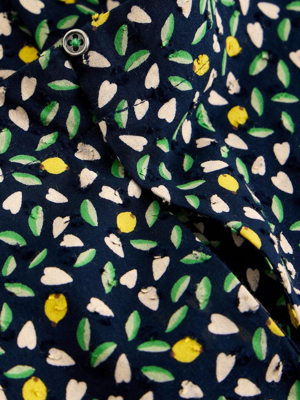 Paradise Organic Cotton Vest in NAVY MULTI - FLAT DETAIL