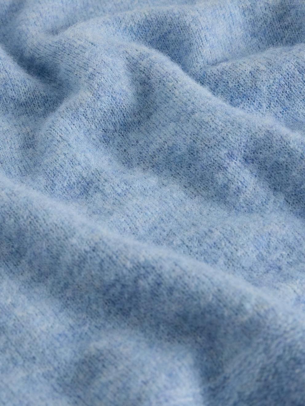 KATE CREW NECK KNITTED TEE in MID BLUE - FLAT DETAIL