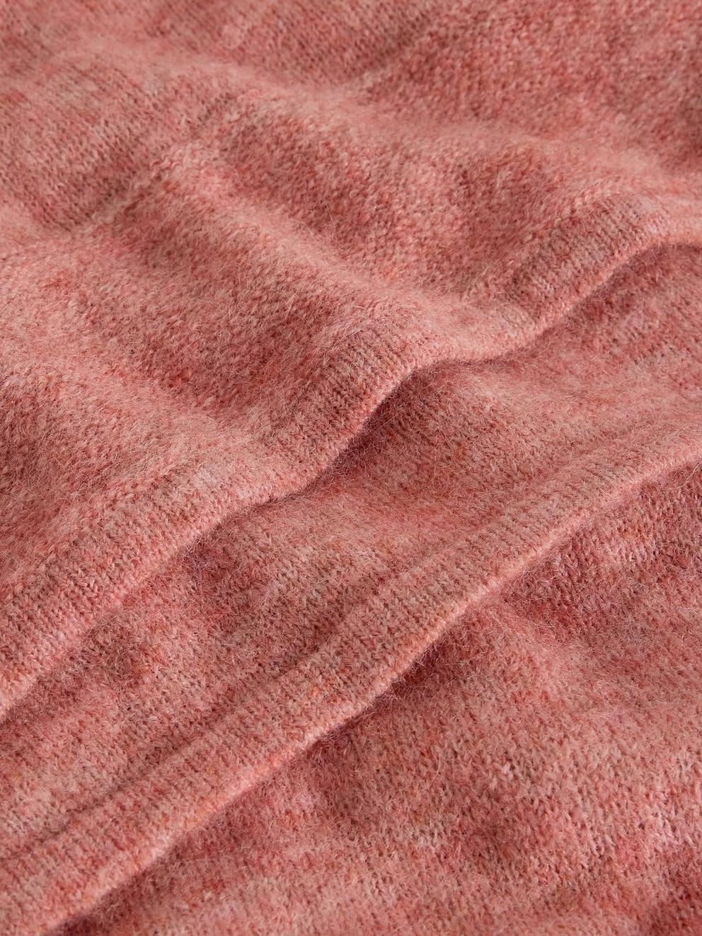 KATE CREW NECK KNITTED TEE in MID PINK - FLAT DETAIL