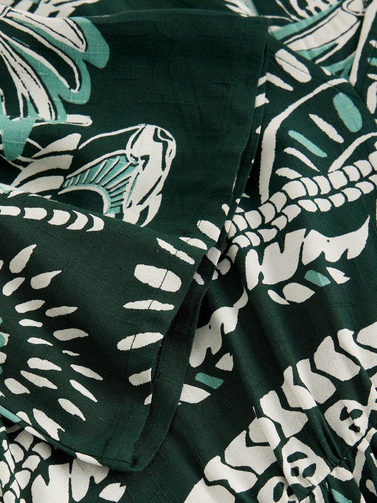 Lucy Printed Midi Dress in GREEN MLT - FLAT DETAIL