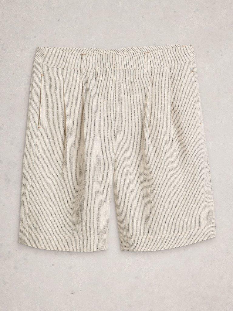Sasha Linen Short in IVORY MLT - FLAT FRONT