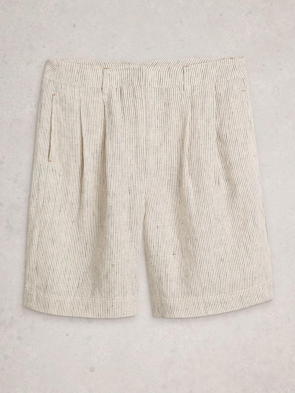 Sasha Linen Short in IVORY MLT - FLAT FRONT