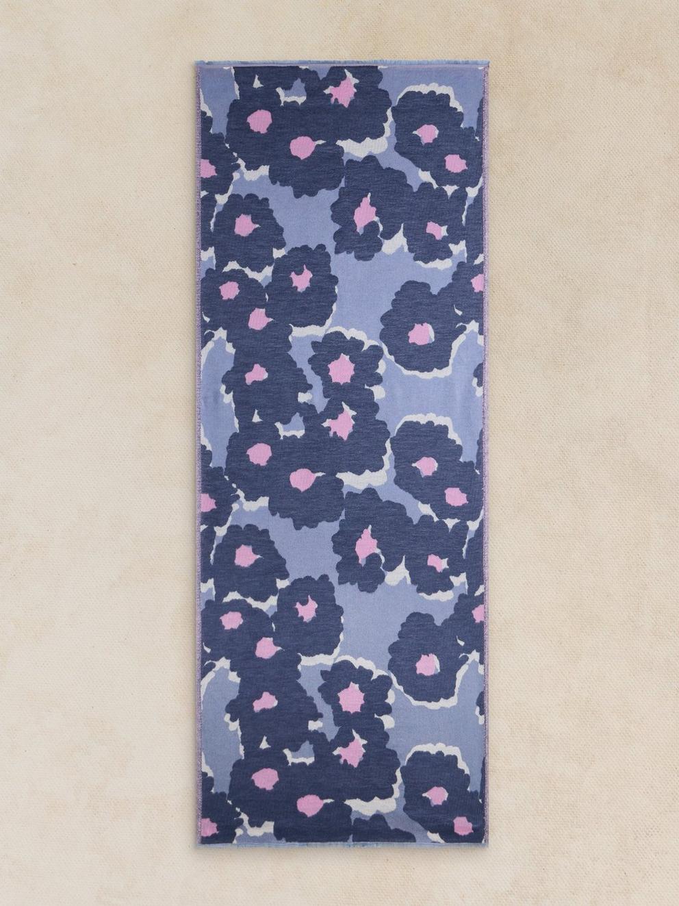 SELMA MIDWEIGHT SCARF  in BLUE PR - FLAT BACK