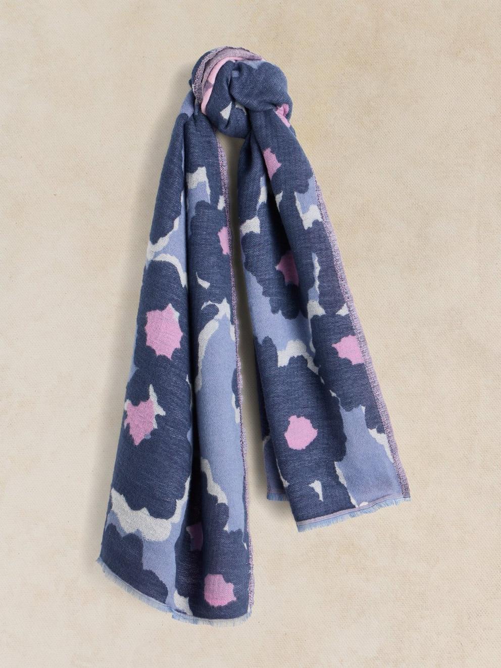 SELMA MIDWEIGHT SCARF  in BLUE PR - FLAT FRONT