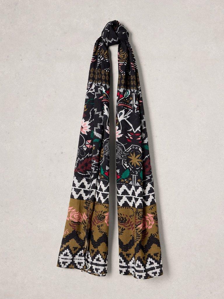 CALLIE PRINTED SCARF in BLK PR - FLAT FRONT