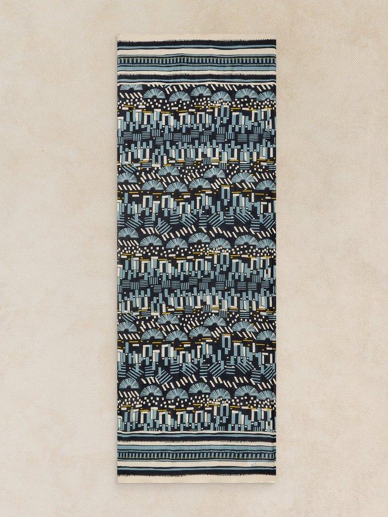 CALLIE PRINTED SCARF in BLUE PR - FLAT BACK