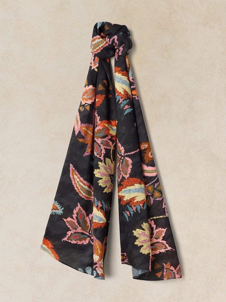 SOPHIE PRINTED SCARF in BLK PR - FLAT FRONT