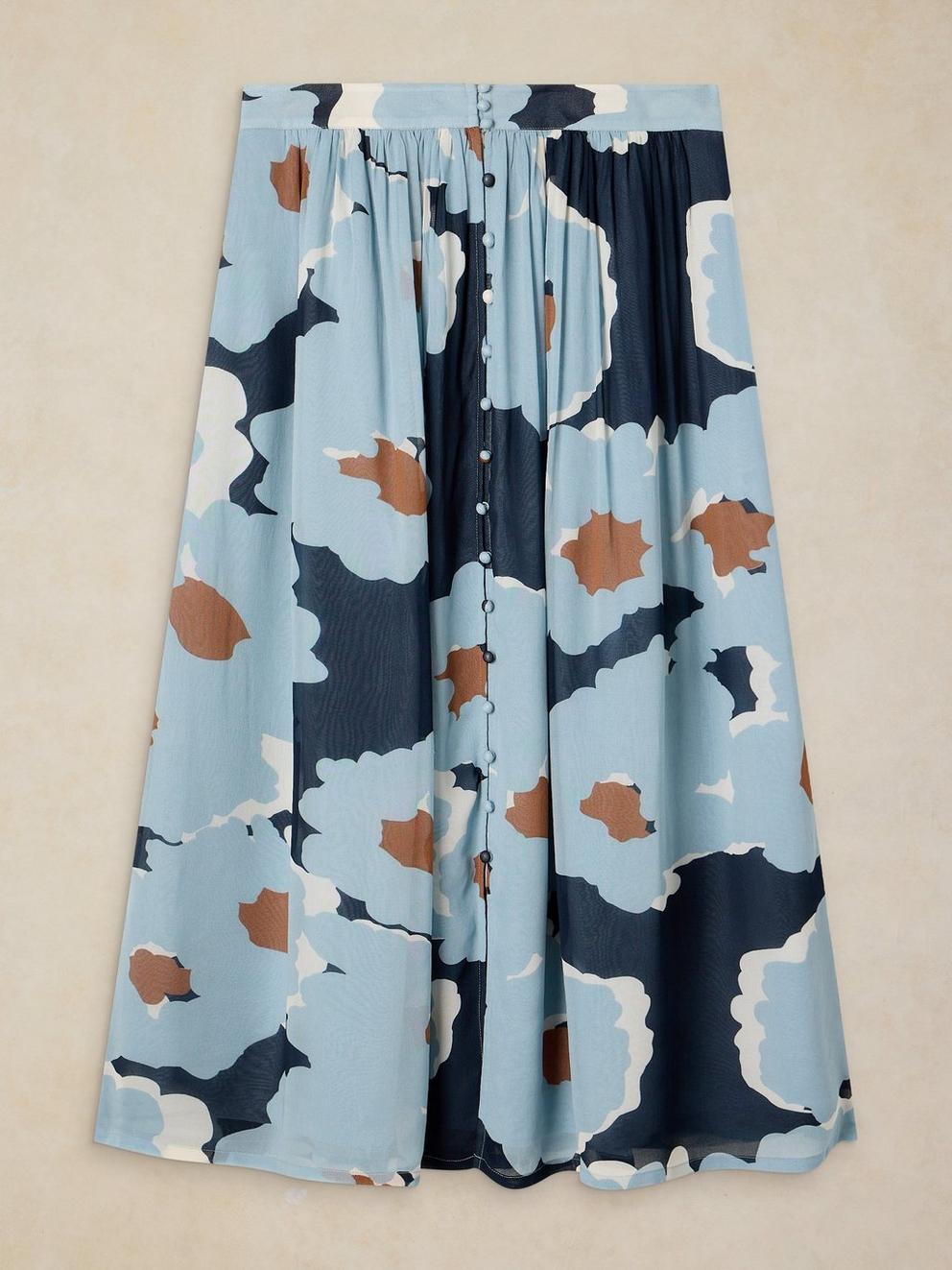 LEELA MAXI SKIRT in BLUE MLT - FLAT FRONT