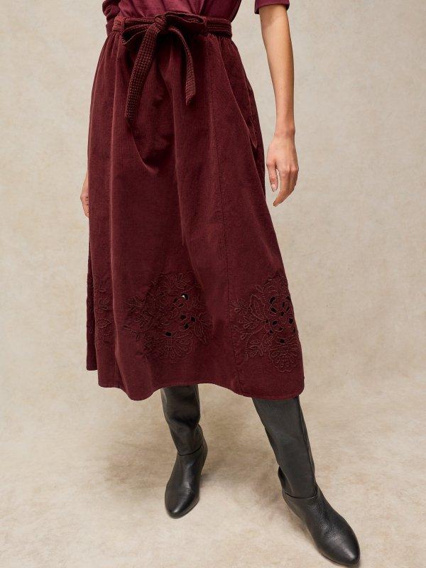 ANNIKA CORD MIDI SKIRT