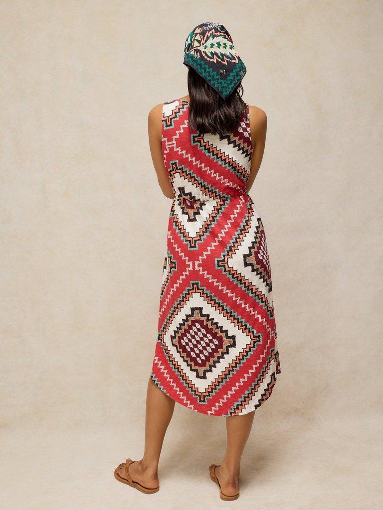 HEIDI JERSEY DRESS in RED PR - MODEL BACK