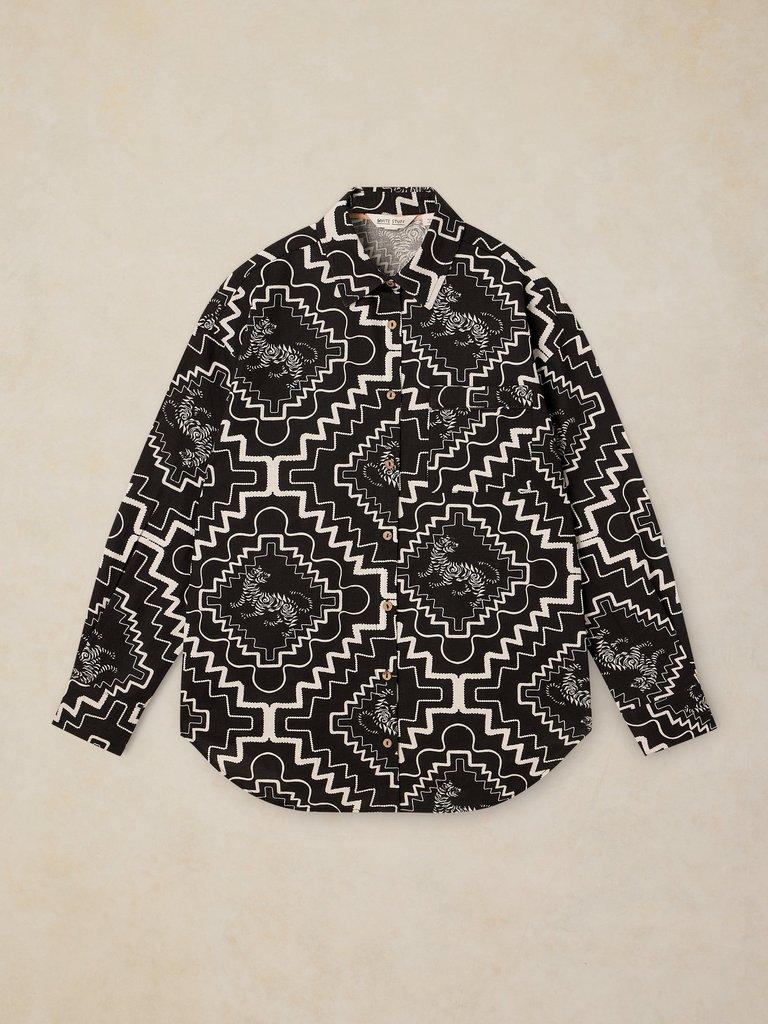 PENNY BEACH SHIRT in BLK PR - FLAT FRONT