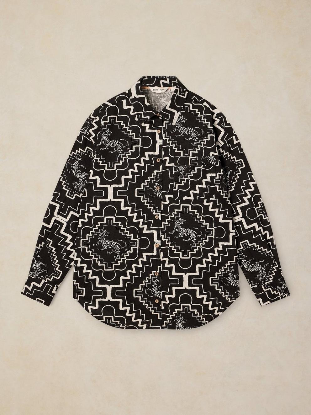 PENNY BEACH SHIRT in BLK PR - FLAT FRONT