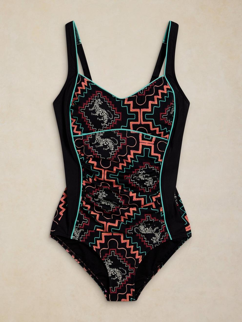 SPLASH CONTROL SWIMSUIT in BLK PR - FLAT FRONT